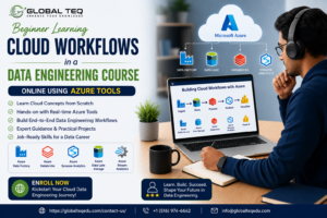 Beginner learning cloud workflows in a Data Engineering course online using Azure tools